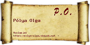 Pólya Olga névjegykártya