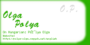 olga polya business card
